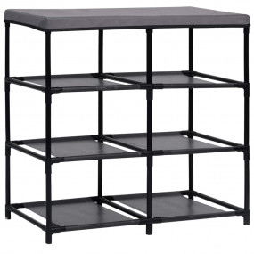 Cabinet Shelf Grey Steel and Fabric Medium Cabinet Shel...