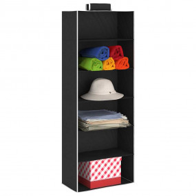 Hanging Shelf Set of 2 Black and white Fabric Compact