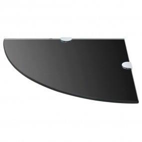 Corner Shelf Set of 2 Black Tempered safety glass 9.8x9...