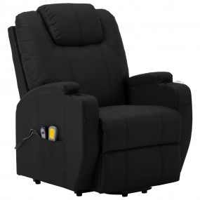 Stand Up Massage Chair Black Faux leather Adult