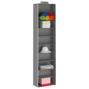 Hanging Shelf Set of 2 Gray and White Fabric 11.8 x 5.9...