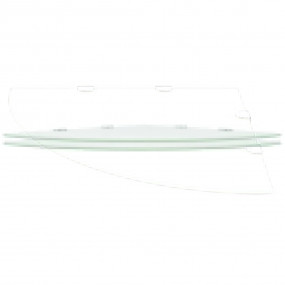 Corner Shelf Set of 2 White Tempered safety glass 17.7x...