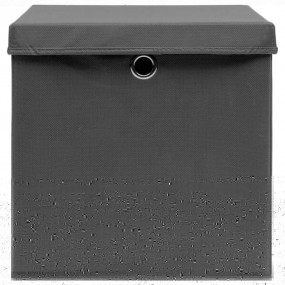 Storage Box Set of 4 Grey Non-woven fabric (100% polyes...