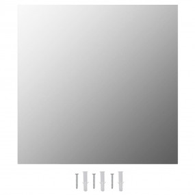 Wall Mirror Set of 2 Transparent Glass 15.7x15.7 in