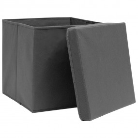 Storage Box Set of 10 Gray Non-woven fabric (100% polye...