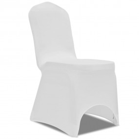 Chair Cover Set of 24 White 90% Polyester, 10% Elastane