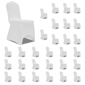 Chair Cover Set of 30 White 90% Polyester, 10% elastane...