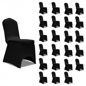 Chair Cover Set of 24 Black 90% Polyester, 10% Elastane...