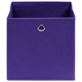 Storage Box Set of 4 Purple Non-woven fabric (100% poly...