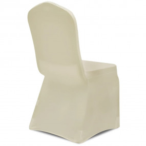 Chair Cover Set of 24 Cream 90% Polyester, 10% Elastane