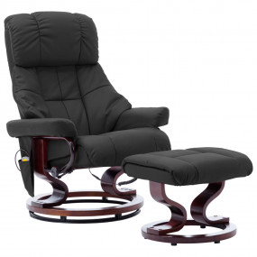 Massage Reclining Chair Grey Faux leather, iron, bentwo...