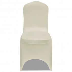 Chair Cover Set of 30 Cream 90% Polyester, 10% Elastane