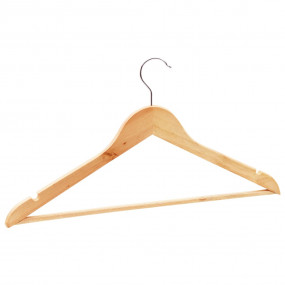 Hanger Set of 20 Light Brown Hardwood, metal Standard R...