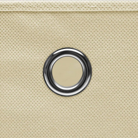 Storage Box Set of 4 Cream Non-woven fabric (100% polye...