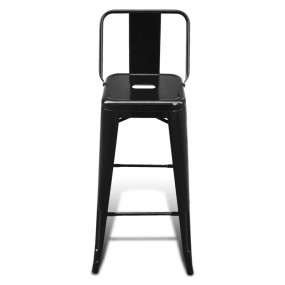 Bar Stool Set of 4 Black Steel Standard Footrest Modern
