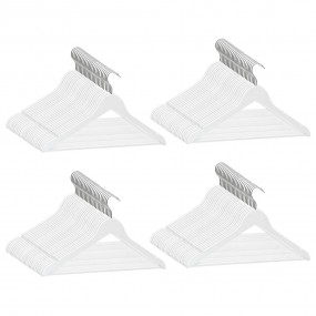 Hanger Set of 100 White Hardwood, Metal Extra Slim Coat...