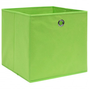 Storage Box Set of 4 Green Non-woven fabric (100% polye...