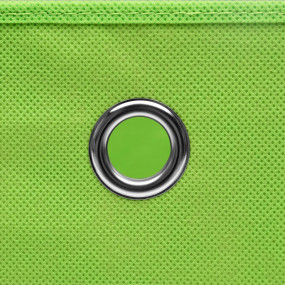 Storage Box Set of 4 Green Non-woven fabric Medium Fold...