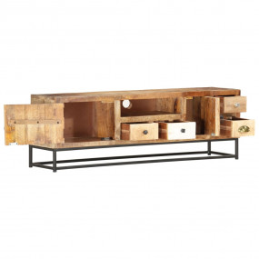 TV Cabinet Multicolor Solid reclaimed wood, powder-coat...