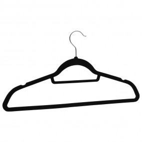 Hanger Set of 20 Black ABC plastic, zinc alloy, velvet ...