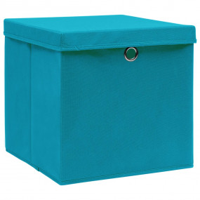 Storage Box Set of 10 Baby Blue Non-woven fabric (100% ...