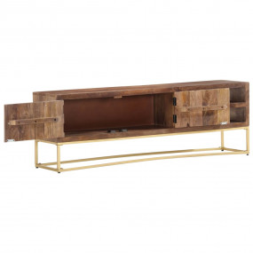 TV Cabinet Brown Solid mango wood, steel TV Cabinet Rec...
