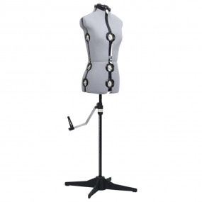 Dress Form Grey and Black Polyester, ABS S Height-Adjus...