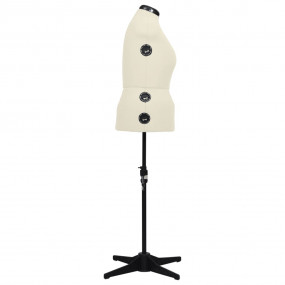 Dress Form Cream and Black Polyester, ABS L Height-Adju...