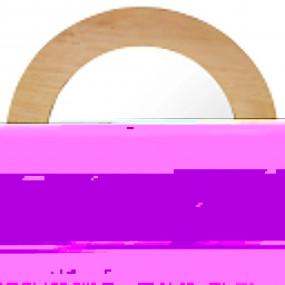 Mirror Natural Teak Solid teak wood and glass Medium
