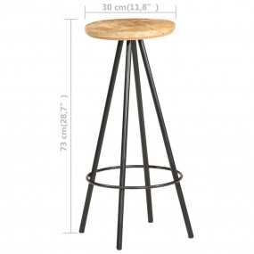 Bar Stool Set of 4 Brown and Black