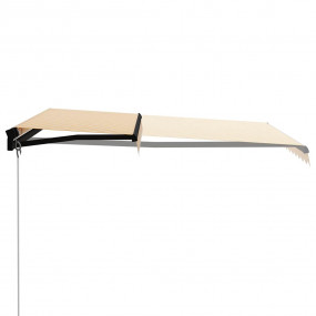 Retractable Awning Yellow and white fabric, grey frame