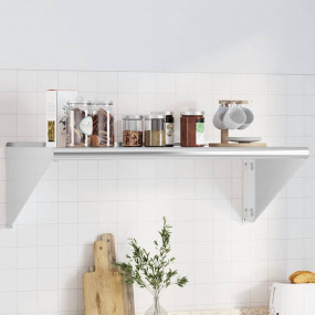 Wall Shelf Silver Stainless Steel 39.4 x 17.7 x 12.2 in