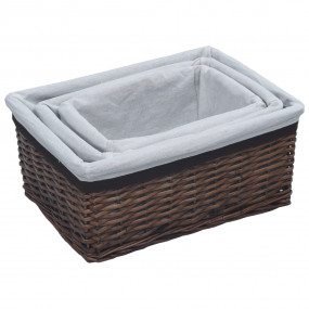 Nesting Basket Set Brown Willow Small, Medium, Large St...