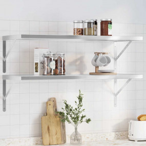 Wall Shelf Silver Stainless steel 39.4 in x 15.7 in x 1...