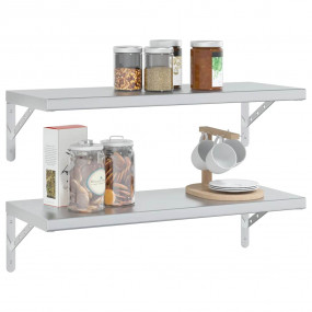 Wall Shelf Silver Stainless Steel 29.5 x 11.8 x 1.2 in