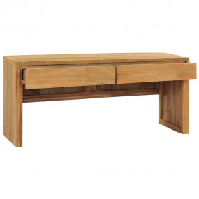 TV Cabinet Natural Teak Solid Teak Wood Medium TV Cabin...