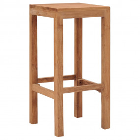 Bar Stool Set of 4 Natural Wood Solid Teak Wood Durable