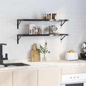 Wall Shelf Black Stainless Steel 39.4 in x 11.8 in x 1....
