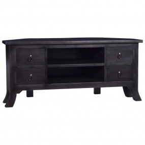 TV Cabinet Light Black Coffee Solid Mahogany Wood Mediu...
