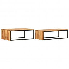 Coffee Table Set of 2 Brown