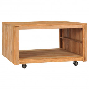Table Natural Teak Solid Teak Wood Medium Portable Coff...