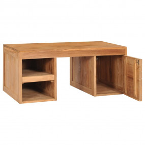 Coffee Table Brown Solid Teak Wood Coffee Table Rectang...