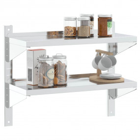 Wall Shelf Silver Stainless Steel 29.5 x 11.8 x 23.6 in