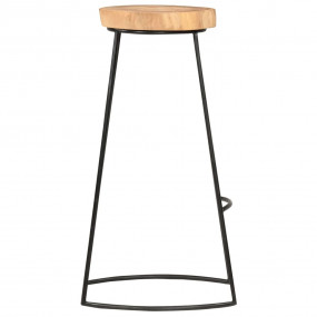 Bar Stool Set of 2 Natural, Black
