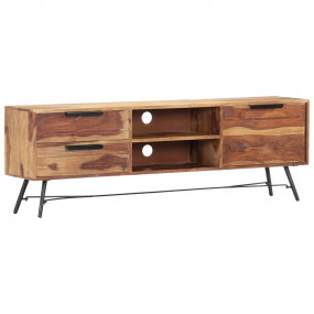 TV Cabinet Natural Sheesham Solid Sheesham wood, Steel