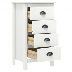 Sideboard White Solid pine wood Compact Sideboard Recta...