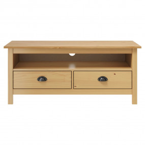 TV Cabinet Honey Brown Solid Pine Wood Medium TV Cabine...