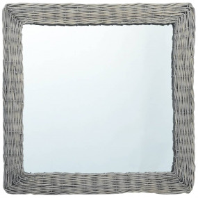 Mirror Natural Rattan, Glass 23.6 x 23.6 in Decorative ...