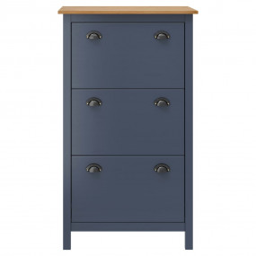 Shoe Cabinet Grey and honey brown Solid pine wood Mediu...