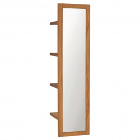 Mirror Natural Teak Solid Teak Wood 11.8x11.8x47.2 in W...